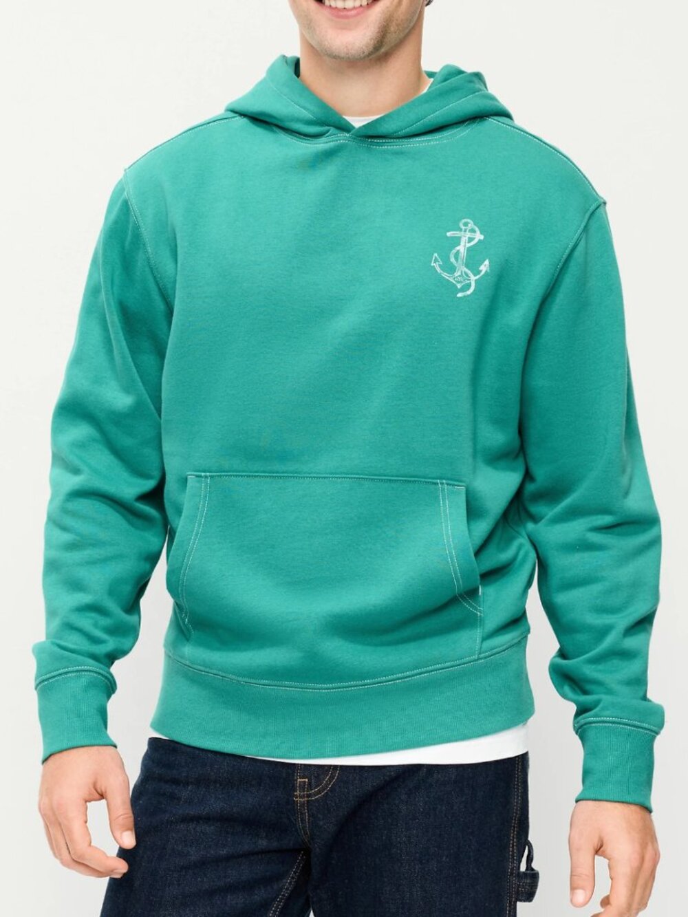 Old Navy Oversized Anchor Hoodie Men’s XL Teal NWT